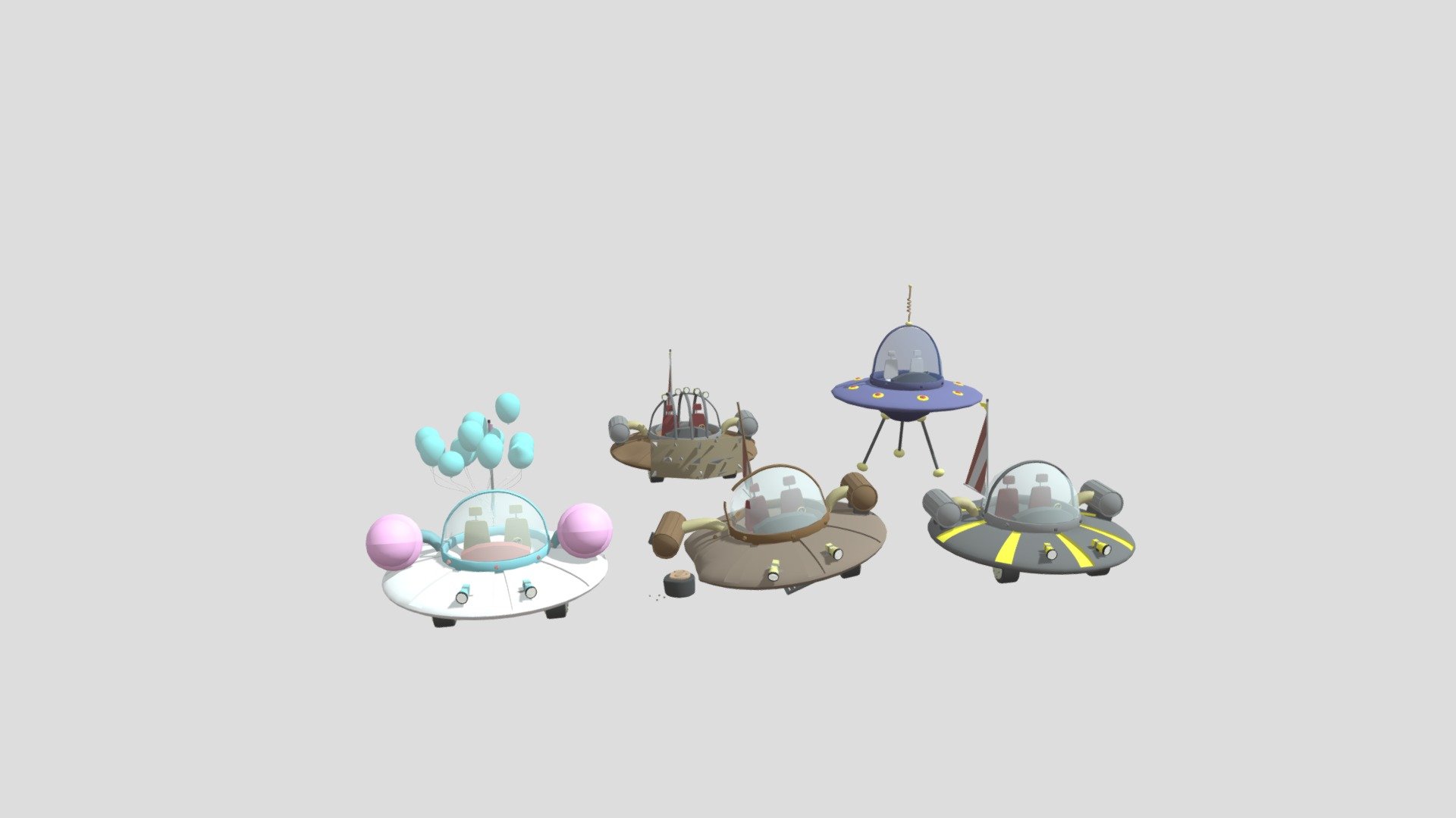 5 Models Of Ricks Spaceship (updated)