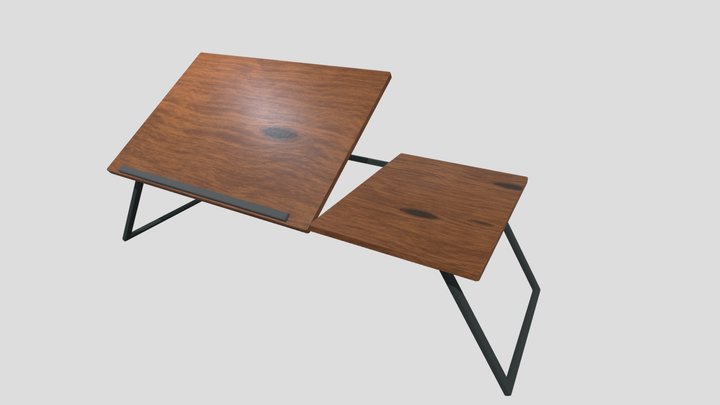 Breakfast table with hinged lid 3D Model
