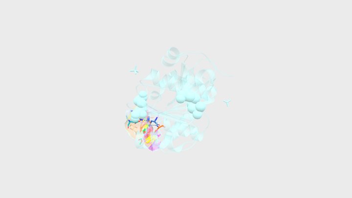 Double mutant PETase and HEMT ligand 3D Model