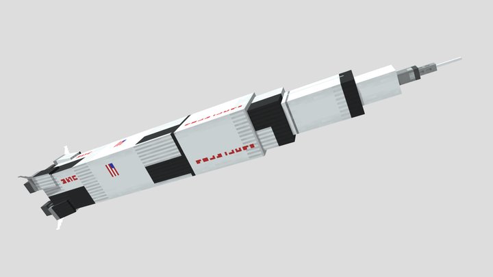 Low-Poly Saturn V 3D Model