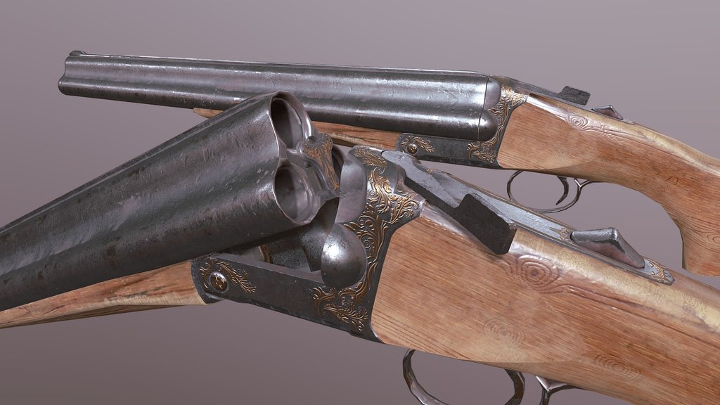 Double Barrel Shotguns - A 3D model collection by Andrey Logunov ...
