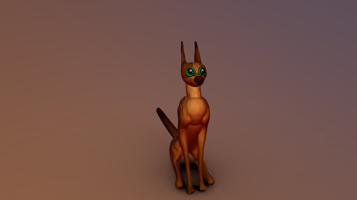 Afghan Hound/Belgian Malenois/Arabian Wolf Mix! 3D Model