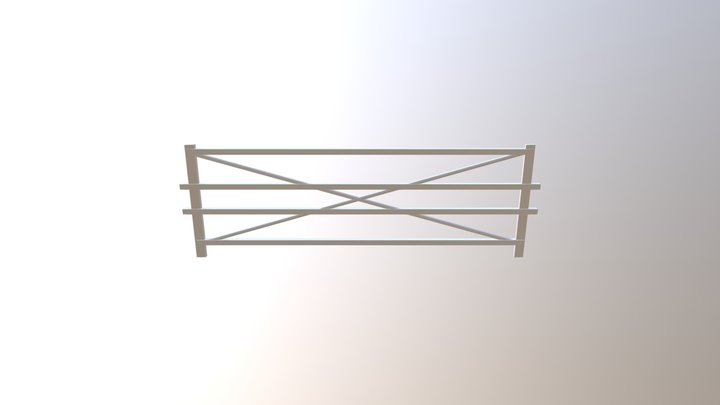 Cartoon Farm Fence 3D Model