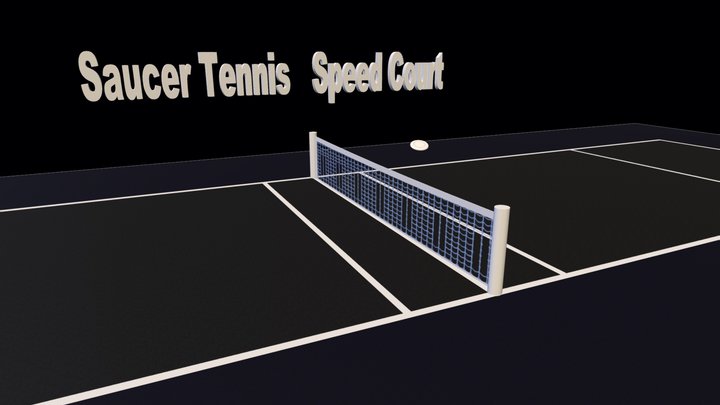 Saucer Tennis Blacktop Speed Court 3D Model