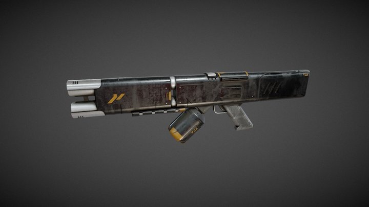 Tactical Rifle, black 3D Model