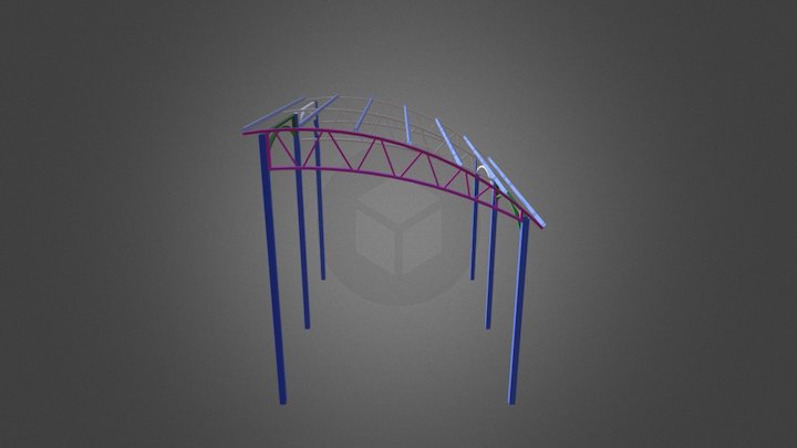 Навес 4х3 односкатный 01 3D Model