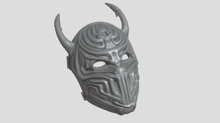 Oni Warrior Mask Cosplay Piece 3D Model