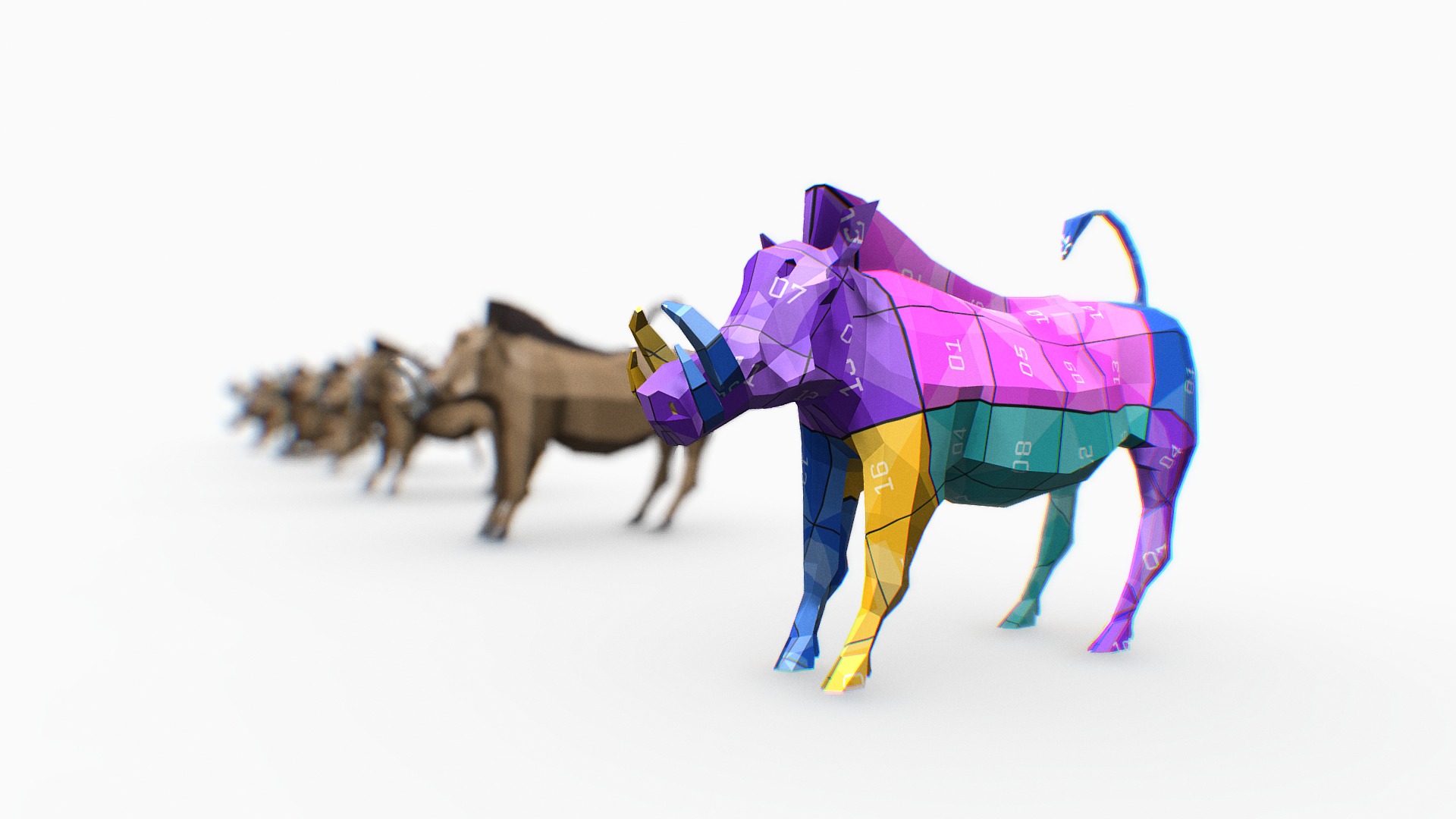 3D model Warthog - This is a 3D model of the Warthog. The 3D model is about a horse wearing a garment.