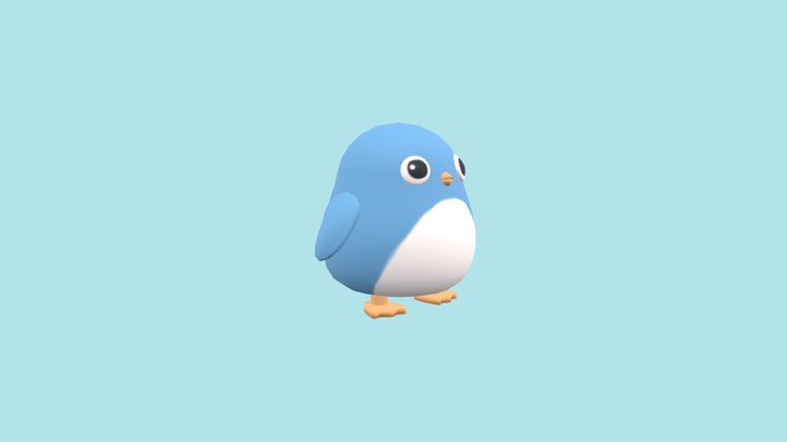 Cute lowpoly penguin 3D Model
