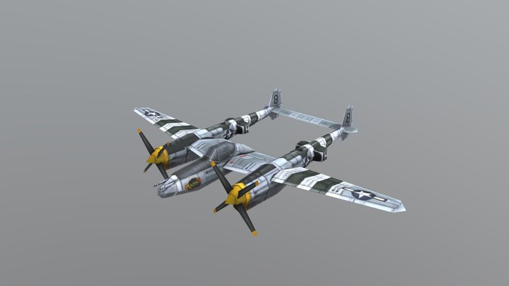 Lockheed P-38 Lightning Lowpoly – Modello 3D gratuito STL