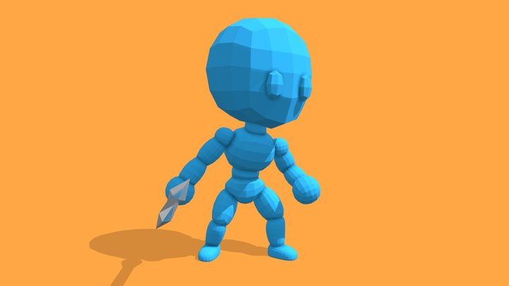 Animated Character for Action Games 3D Model