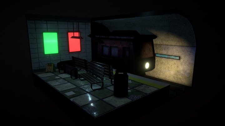 Train station diorama 3D Model