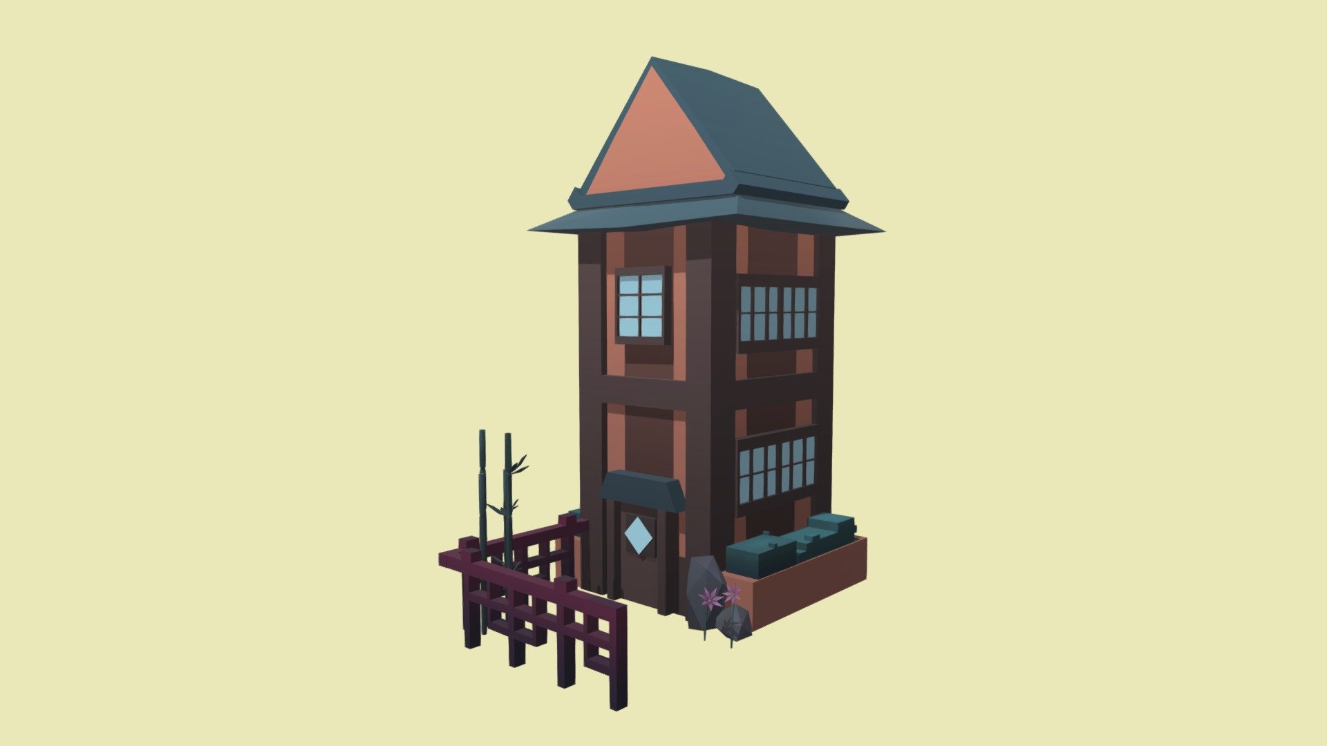 Casa Japonesa Lowpoly