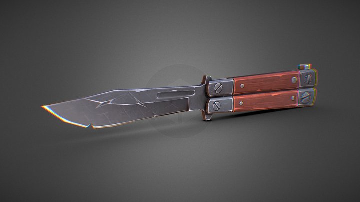 Stylized low-poly knife 3D Model