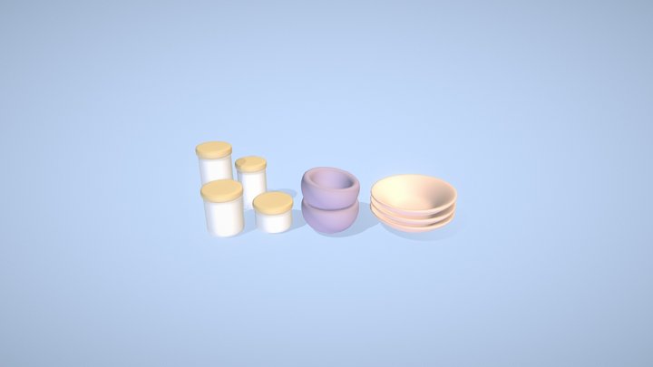 Kitchen Clutter Low Poly Asset 3D Model