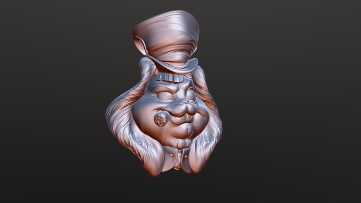 Hatters Rabbit Jewelry Pendant - 3D Model
