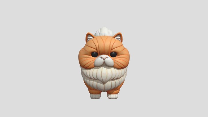 Cute Persian Cat - 3D Model for 3D Printing