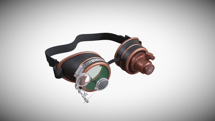 steampunk goggles (Free Download) 3D Model