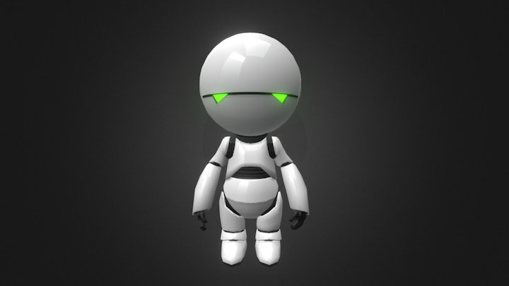 Marvin the depressed Robot (Low Poly) 3D Model