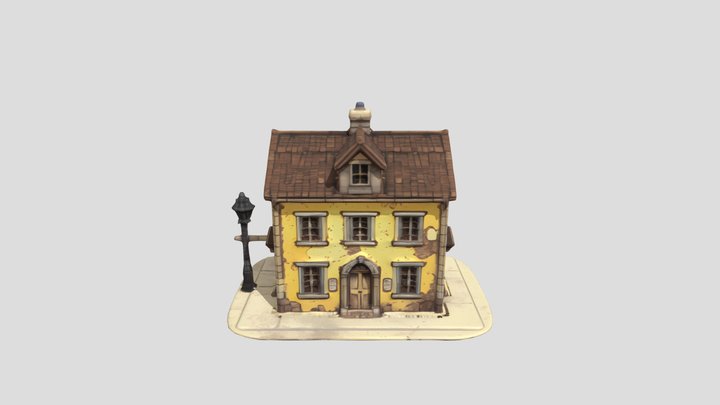 vintage two-story house 3D Model