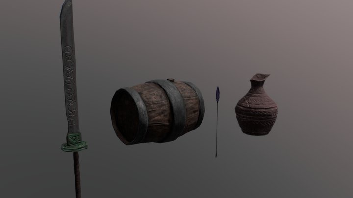 Medieval Props - MyFirstKitbashProject 3D Model