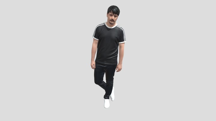 Casual Pose In A Black T Shirt – Free 3D Model STL