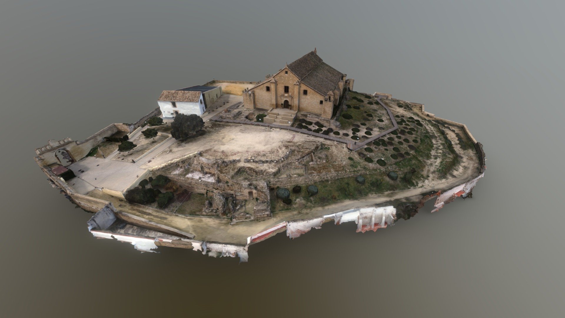 Ruinas del recinto amurallado.