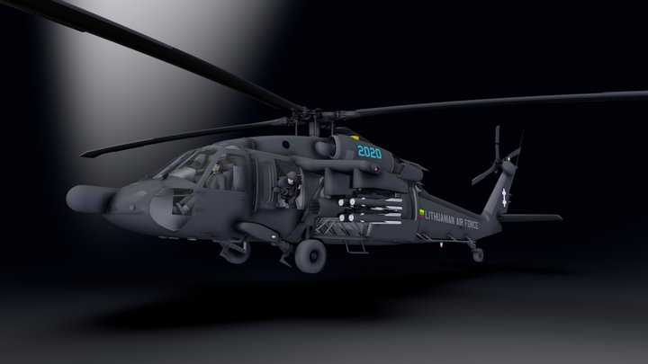 Black Hawk Sikorsky UH60 LTU 3D Model