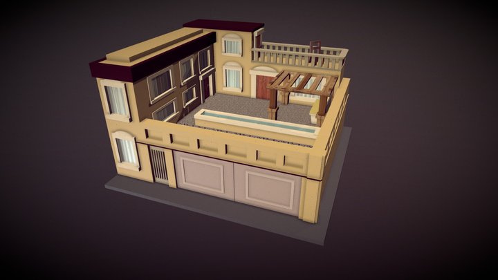 Spanish Townhouse Diorama 3D Model