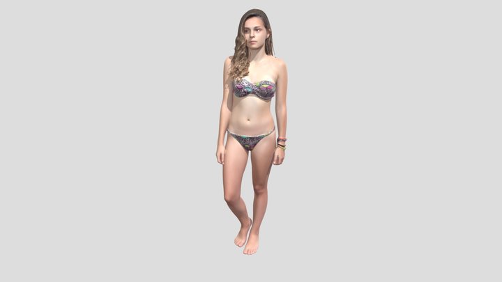Leopard Print Bandeau Bikini Portrait – Modello 3D gratuito STL