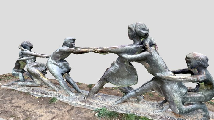 Playing children statue 3D Model