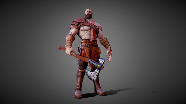 Kratos stylized 3D Model