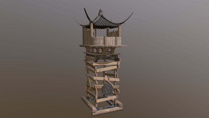 Asian Fantasy Watch Tower 3D Model