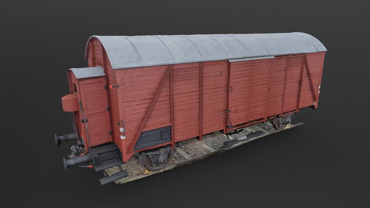Red Train transporter wagon 3D Model