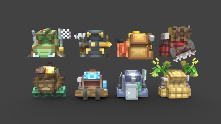 Job Backpacks | Made for Minecraft 3D Model