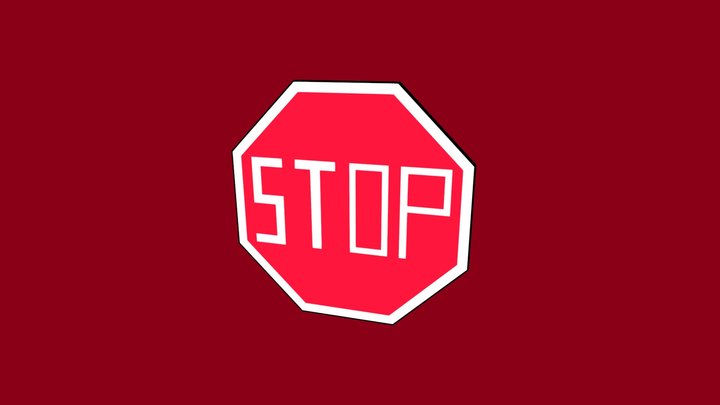 Stop Sign (Baked Vertex Colors) 3D Model
