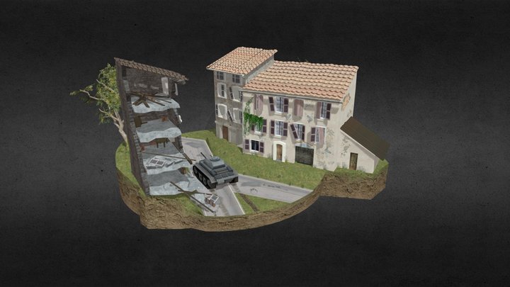 WW2 Cityscene 3D Model