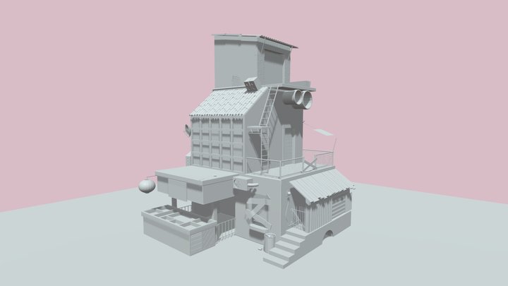 A 3d model of a middle-class House 3D Model