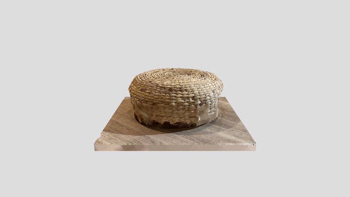 Footstool made of straws 3D Model