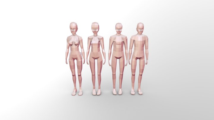 low poly persons basemesh 3D Model