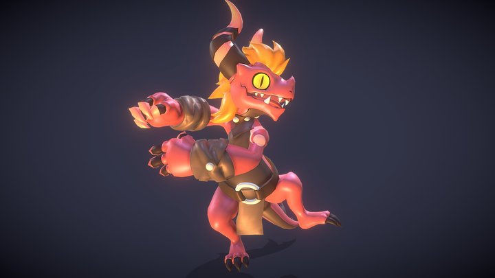 Elemental Little Dragons 2 3D Model