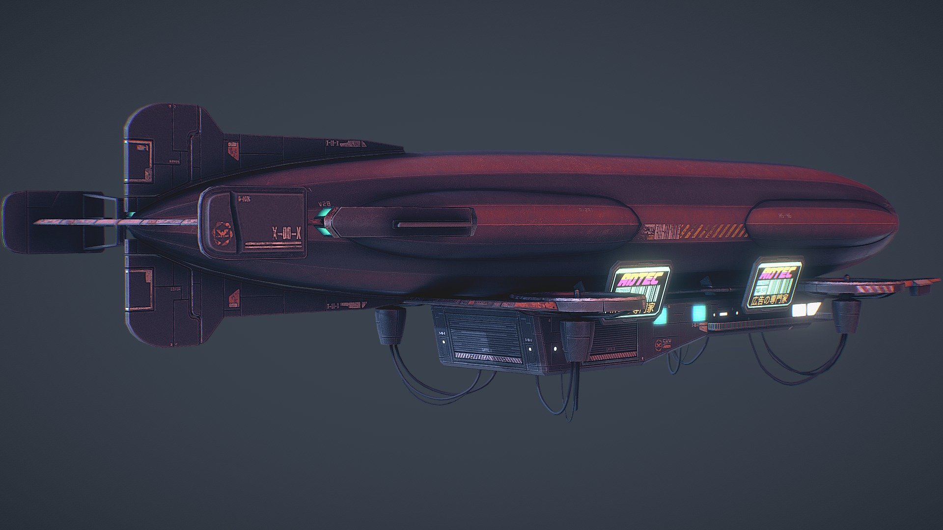 Dystopian Cyberpunk Airship - 3D Model By Quaz30 [794ce8b] - Sketchfab