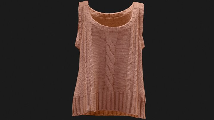 Brown knitted waistcoat - 3D scan 3D Model