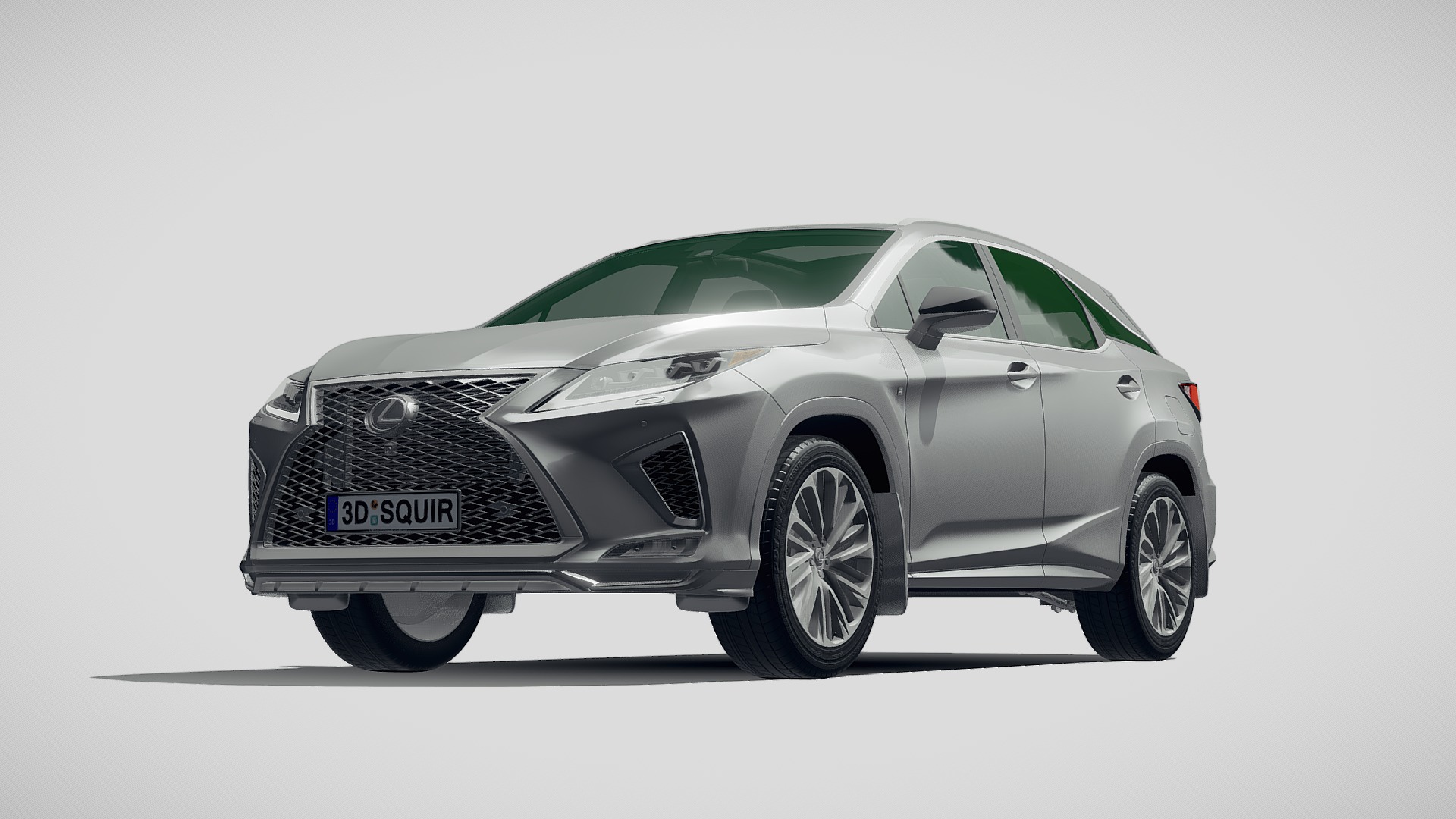 3D model Lexus RX Fsport 2020 - This is a 3D model of the Lexus RX Fsport 2020. The 3D model is about a silver car with a black roof.