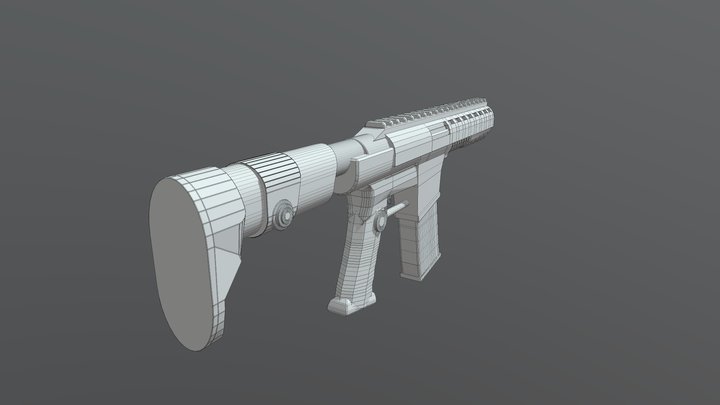 SMG GUN BY MG BEATZ FOR HIS UP COMING GAME 3D Model