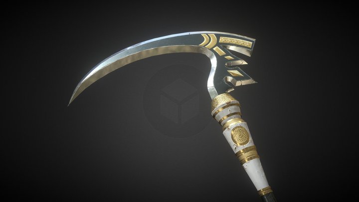 Fantasy Ornate Scythe 3D Model