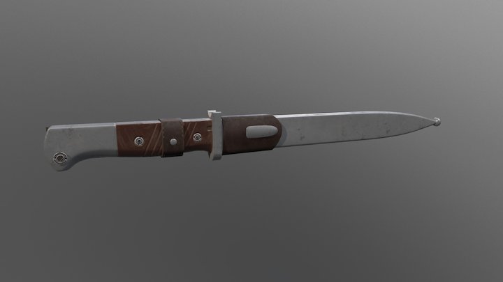 German WWII k98 Mauser Bayonet 3D Model