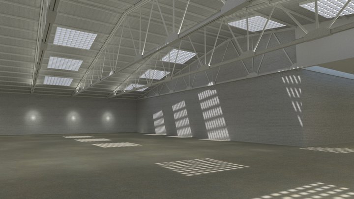 Warehouse Gallery - Baked Lighting Test 3D Model