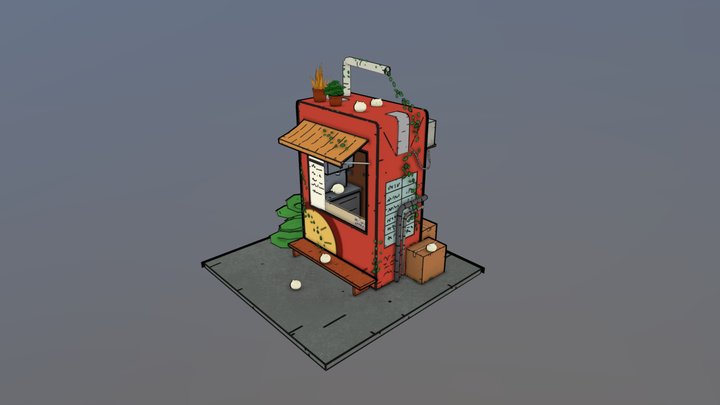 Juicy shop diarama 3D Model