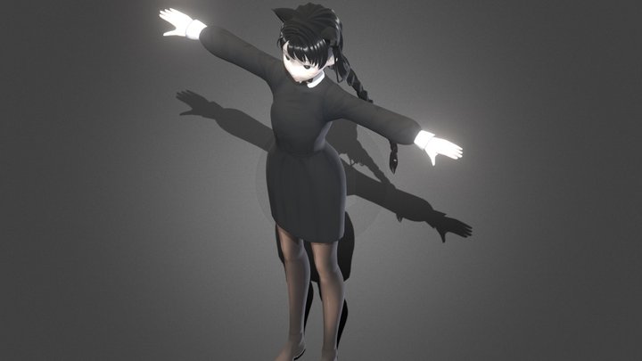 Chat Fille 1890 3D Model